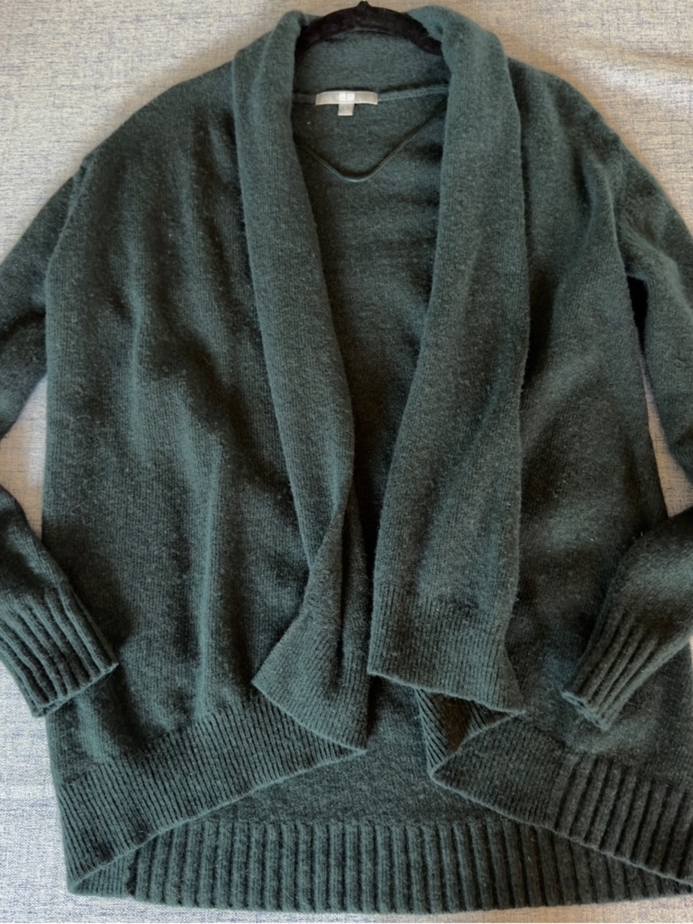 Uniqlo Dark Green Open-Front Shawl Cardigan